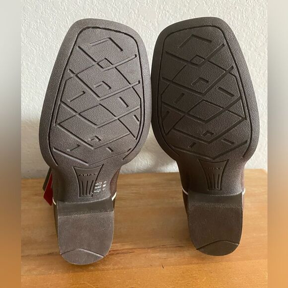 Kid's Boy Ariat Crossfire Square Toe Turqouise Brown Boots  Size 4 Western - Picture 14 of 14